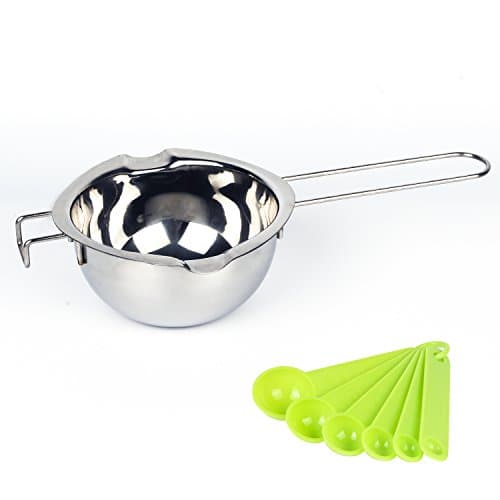 Stainless Steel Universal Double Boiler Baking Tools-Double Boiler Insert Melting Pot with Spoon for Butter Chocolate Cheese Caramel 18/8 Steel