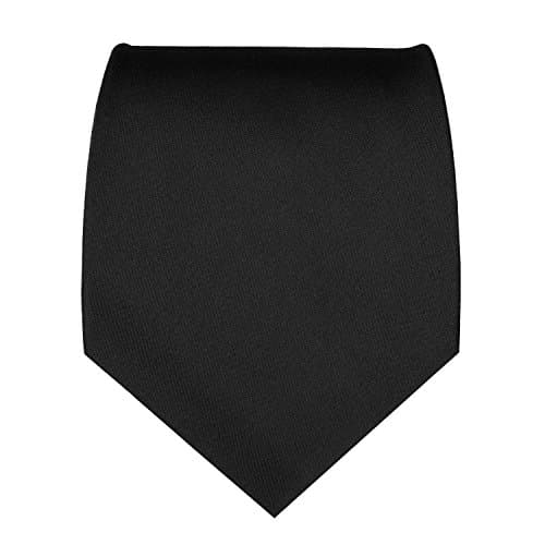PilotMan Mens Solid Color Necktie Formal Ties (Black)
