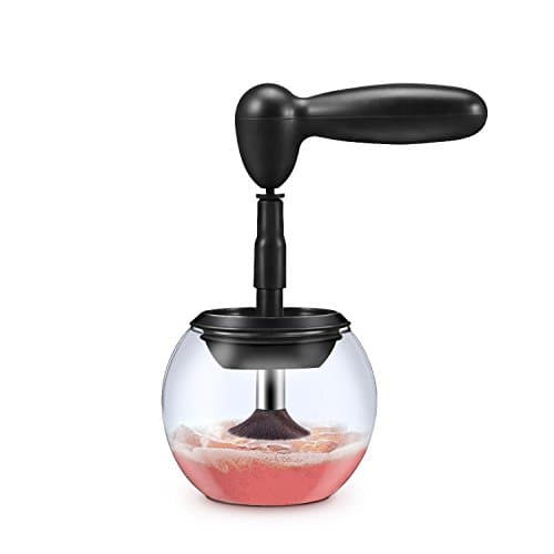 Makeup Brush Cleaner Machine, Batteries Powered Electric Automatic Spinning Brushes Wash Cleaner and Dryer Tool Kit -Black