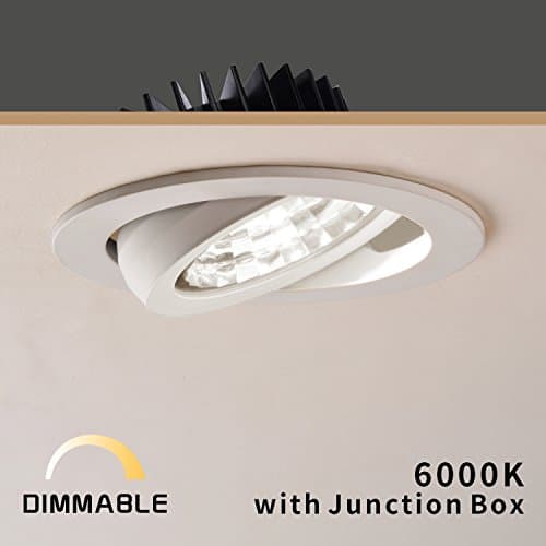 OBSESS 12W 4-Inch LED Recessed Ceiling Light Downlight Spotlight Recessed Lighting Fixture Recessed LED Downlight with Connection Box-Daylight 6000K,900 Lumen,Dimmable(LED Recessed Ceiling Lights)