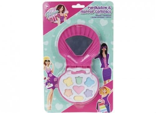 PMS SHELL SHAPE W/MIRROR COSMETIC CASE W/7COLOUR&BRUSH ON B/