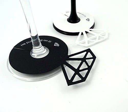 20 Plain He Put a RING on it wine glass rings, Diamond, Wine, Drink, Bridal Shower Party, Name Tags