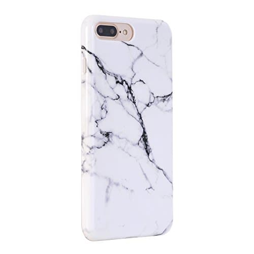 Phone Case For Iphone 7 plus, DUOMON New Marble Design, Slim Shockproof Flexible Smooth TPU Soft Case Rubber Silicone Skin Cover (Black&amp;White)