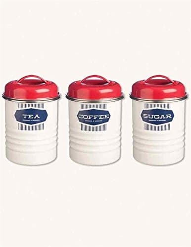 Kitchen Storage Canisters Set for Nostalgic Tea, Coffee, And Sugar