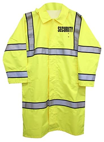 Long Lime Green High-Visibility Raincoats, Security ID