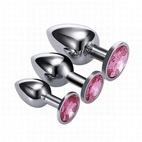 Halleycol 60-3 Piece Beginner Starter Set-A^na-les -B'utt Plùgs- Design for Stainless Steel Gemstone (Pink5)