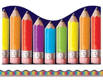 Rainbow Pencils Scalloped Trimmer