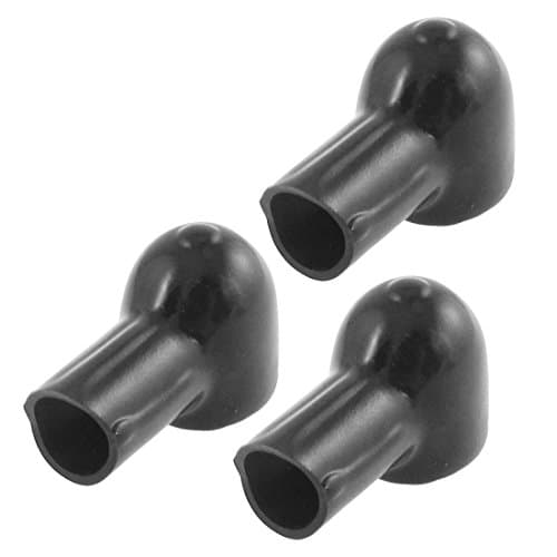 uxcell 3 Pcs Soft Plastic Battery Terminal Covers Black Angle Type Boots for Car