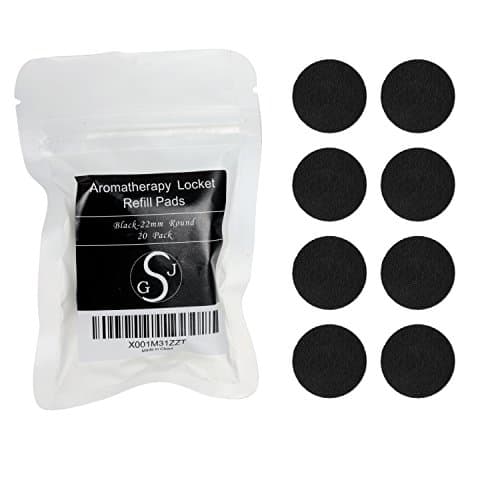 (20 Pack)Aromatherapy Diffuser Locket Necklace Or Bracelet Refill Pads … (22mm Black)