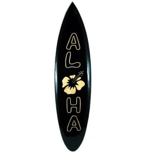Aloha Surfboard Wall Plaque with Hibiscus