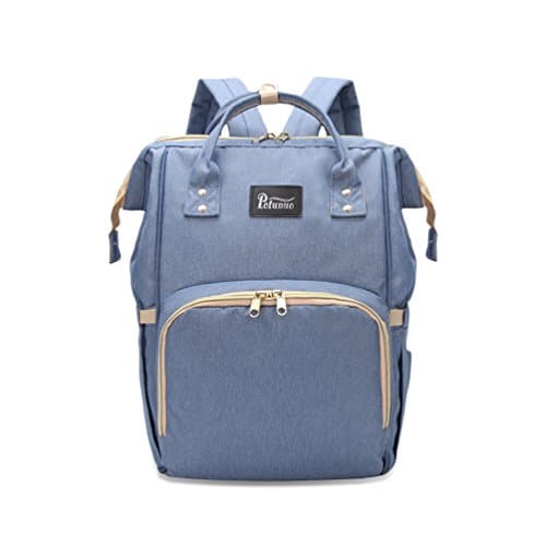 LAVIN Multi-function large capacity Baby Diaper Backpack, Heat preservation, Solid and Moisture-proof Baby Bag, Diaper Backpack With No irritation and injury，Fit for Baby Car Easy Carring-Blue