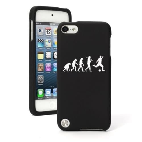 For iPod Touch 5th 6th Gen Black Rubber Hard Case Cover Evolution Soccer