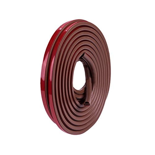 Stop Now Self Adhesive Rubber Doors and Windows Draught Excluder Large Gap Door Window Soundproofing Weatherstrip Rubber Silicon Seal Strip Adhesive (6M) (Brown)