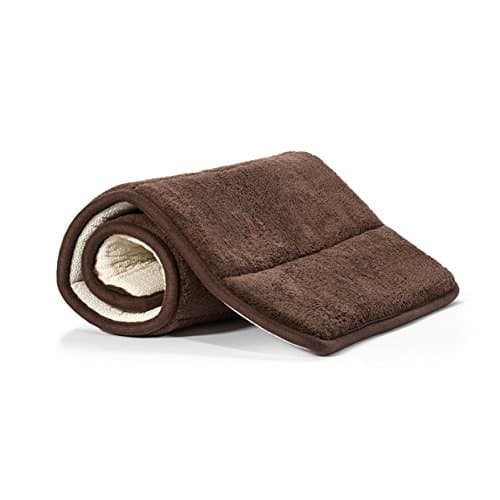 DocBear Bathroom Rug,Super Thick Memory Foam Bathroom Mats,Soft Non Slip Bath Mat,Coral Velvet Bath Rugs(Brown,Size:W16"x L24")