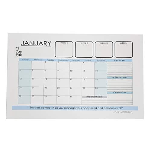 Nirvanalife Monthly Goals Desk/Wall Planner
