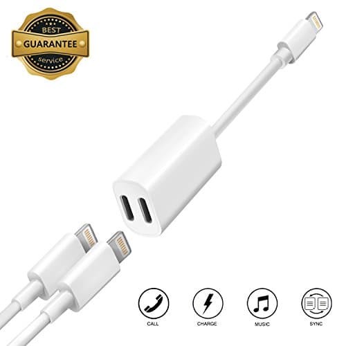 iPhone Adapter, Everdigi iPhone 7 Adapter and Splitter Dual Lightning Headphone Audio and Charge Adapter Cable with Dual Lightning Ports for iPhone X/8/8 plus/7/7 plus and iOS 10 or Later