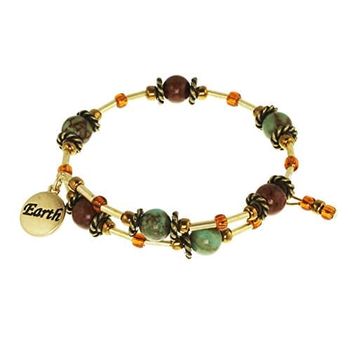 Earth Element Gold Tone Gemstone Bracelet