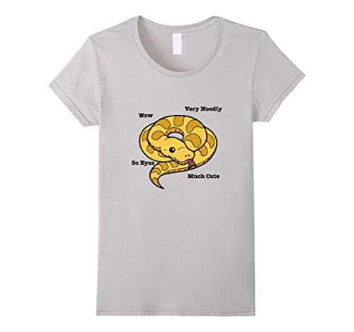 Women's Adorable Ball Python Snake Anatomy T-Shirt Large Silver