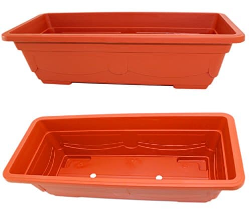 Garden Depot Set of 2 Long Plastic Rectangular Box Planters