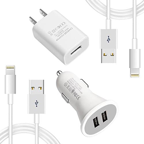 Lightning Cable iPhone Charger for iPhone 8, iPad Charger Lightning Cable Kit for iPhone X /8 / 7 / 6s / 5s /Plus, iPad Pro / Air 2 / Mini and More (Combo Set (iPhone Charger Kit)) 
