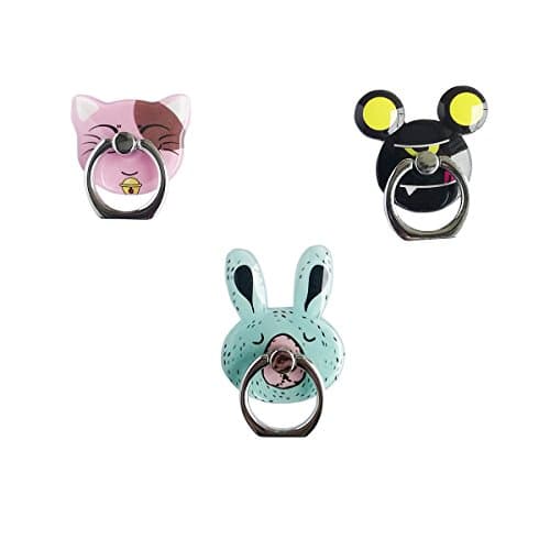 Cell Phone Ring SZROBOY Phone Ring Stand 3 Pack Universal Smartphone Ring Grip Stand ,Ring Holder/ Finger Grip/Kickstand,Car Mounts for all the Phones Smartphone Ring stent Tablet (Cute 3D cartoon)