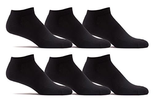 Womens Solid Color Low Cut Workout Athletic Running Ankle Socks (6 pack) (Shoe: 5-10 / Sock: 9-11, Black)