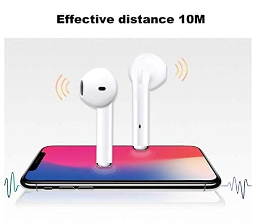 Ishtec LTD Bluetooth headphones with Microphone, Wireless bluetooth noise cancelling ear-phones, i7 tws, Compatible with Apple iPhones and Samsumg
