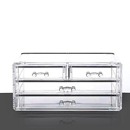 ROOYF Creative Office Box Transparent Plastic Cosmetic Case Drawer Type Jewelry Box
