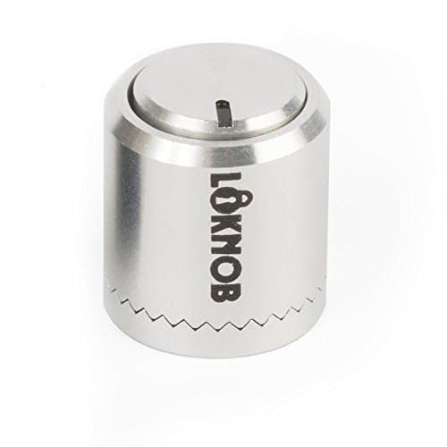 Loknob Locking Control Pot Knob, 3/4" Silver Knob for 1/4" Shaft, 3/8 Thread