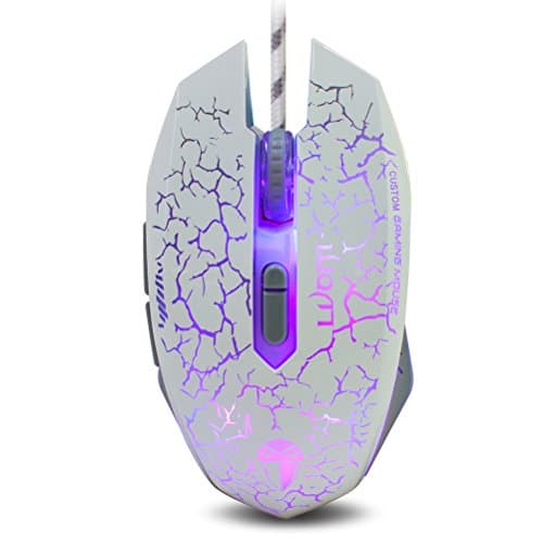 Optical Gaming Mouse, CBSKY® Ergonomic G6 LED Optical 2000 DPI Gaming Mouse Mice, 7 Buttons, RGB Breathing LED Gaming Mice for Laptop PC Computer Gamer, White