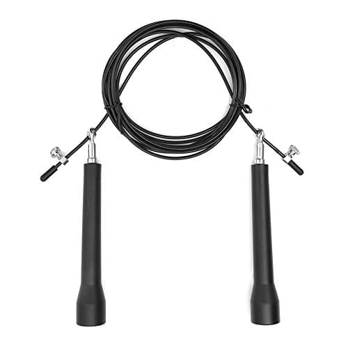Emoh Speed Cable Jump Rope Adjustable Weighed Best For Exercising, Boxing &amp; MMA, Home Fitness &amp; Sports Training（Black）