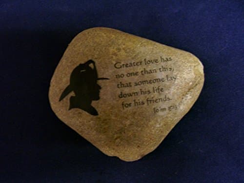 Fireman Fire Fighter unique gift idea Prayer stone John 15:13