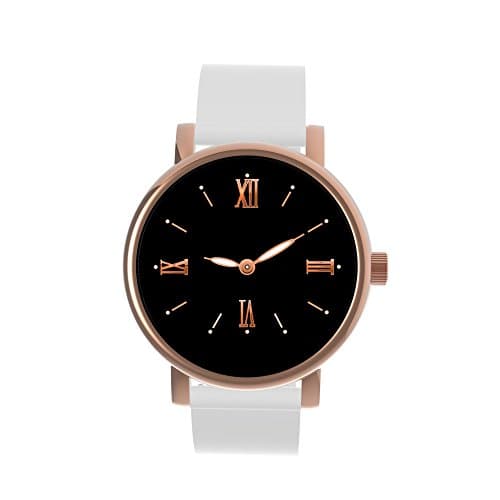 EZIIX Bluetooth Water Resistant Touchscreen Smart Watch for iOS and Android with Stainless Steel Case and Silicone Band (Rose)