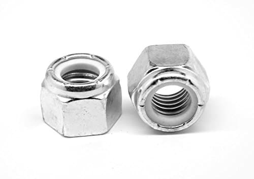 M10 x 1.50 Coarse Thread DIN 985 Class 10 Nyloc (Nylon Insert Locknut) Standard Medium Carbon Steel Zinc Plated Pk 100