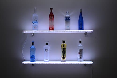 Floating Wall LED Lighted Liquor Display Shelf 24"