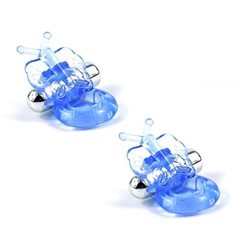 LFN3J Butterfly Delay Ring, Male E-jaculation Time P-enis Vibrating Massage Ring Effectively Delay Toys - 2 Pack