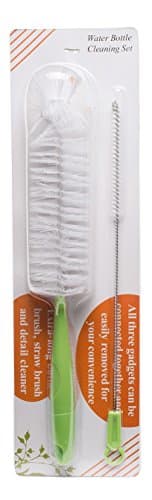 Water bottle Cleaning Brush Setby STEPCO| 3-PackBottle BrushKit Includes Long Bottle Brush, Straw Brush And Detail Cleaner|Reliable Quality, Versatile Brushes, Easy To Store (neon green, 1)