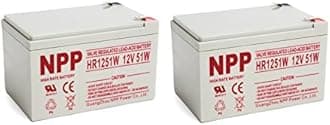 NPP HR1251W (F2, 2Pcs) 612Watts 12V 51Watt/Cell AGM Sealed Lead Acid High Rate Battery, 12V 14Ah 15Ah Flame Retardant UPS Battery for Fish Finder, Scooter, Security System and Solar