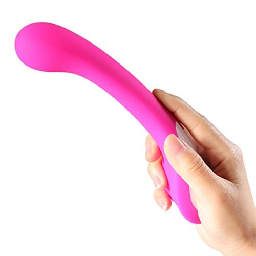 Luxvib Long Neck Vibrating Wand / Seven Mode Frequency Electirc Massager / Water Proof Medical Silicone / Rechargeable Vibrating Therapeutic Wand Massager (Pink)