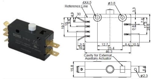 Suns S-19e Pin Plunger Snap Action Micro Switch