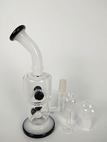 Black and white glass hookah