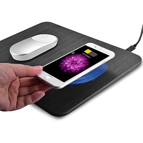 10W Qi Wireless Charging Mouse pad; Fast Wireless Charger for iPhone XR/XS/XS Max/X/8/8 Plus; Samsung Galaxy S9/ S9+/ S8/ S8+/ S7/ S7 Edge /S6 Edge+/ Note 7/Note 8/Note 9; LG V30, G7(Black)