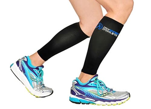 Calf Compression Sleeves Running & Shin Splints Support 20-30 mmHg True Graduated Medical Grade Compression Designed by a Physician: Great for Runners Travel Recovery! Men Women Sizes 1 Pair Black