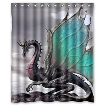 KXMDXA Ancient Dragon Pattern Waterproof Polyester Bath Shower Curtain Size 60x72 Inch