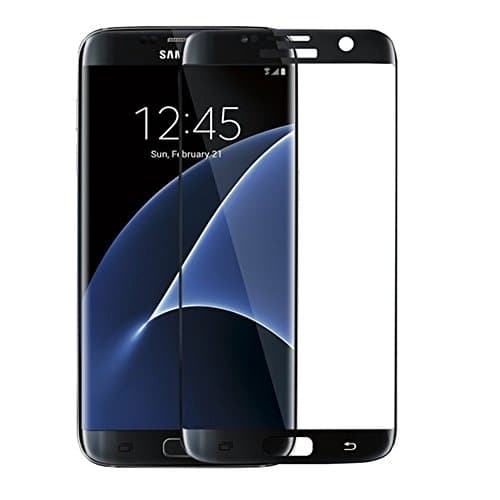 Suriora For Galaxy S7 Edge Glass, for 3D Screen Protector 0.2mm 3D Tempered Glass Screen Round Edge Round Edge Protector 9H Hardness(Black)