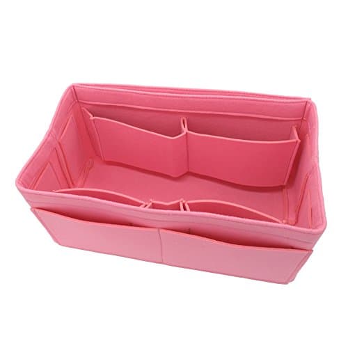 Extra Large Felt Purse Organizer Insert, Multi-Pocket Handbag Shaper for Tote Bag (Pink)