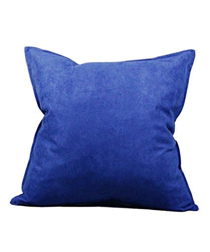 Selcet Solid Color Soft Faux Suede Decorative Square Throw Pillow Cover Cushion Cover for Couch Home Sofa Car 18 x 18 Inch Navy