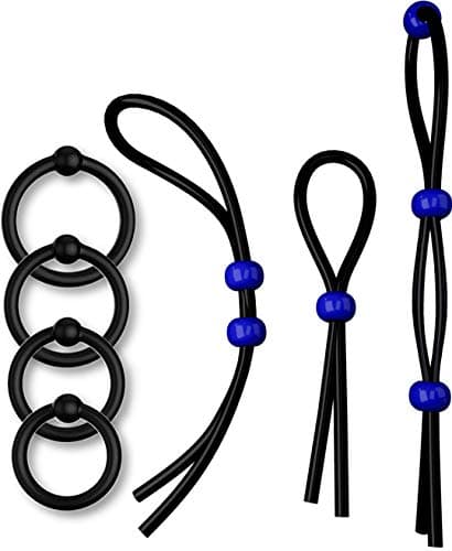 7 Pack Set (4 Silicone Rings Plus 3 Loops) - Soft Stretchy & Flexible