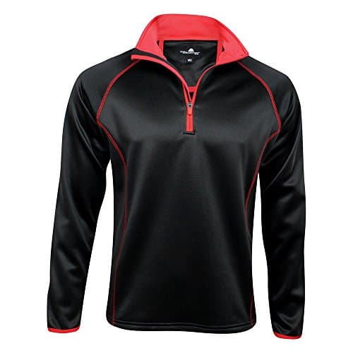 The Weather Company Mens 1/4-Zip Poly-Flex Pullover Black/Red Xl