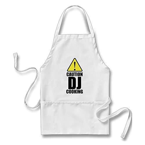 Starings Caution Dj Cooking Fun Novelty Apron